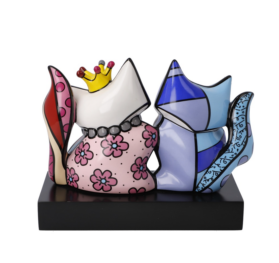 Soul Mates Porcelain sculpture in bright color made by Goebel designer Romero Britto for sale at Miva Fine Art Gallery Sweden
