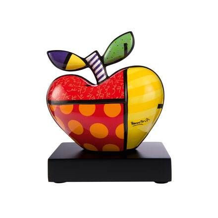 Big Apple L Porcelain sculpture in bright color made by Goebel design Romero Britto for sale at Miva Fine Art Gallery Sweden