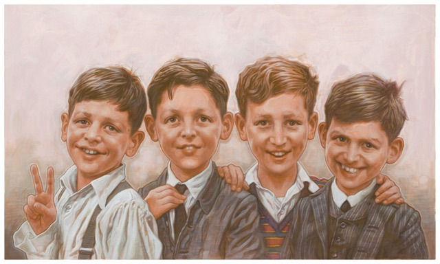Sebastian Krüger artwork in limited editions of Beatles as kids named The Boys! available at Miva Fine Art Gallery in Sweden