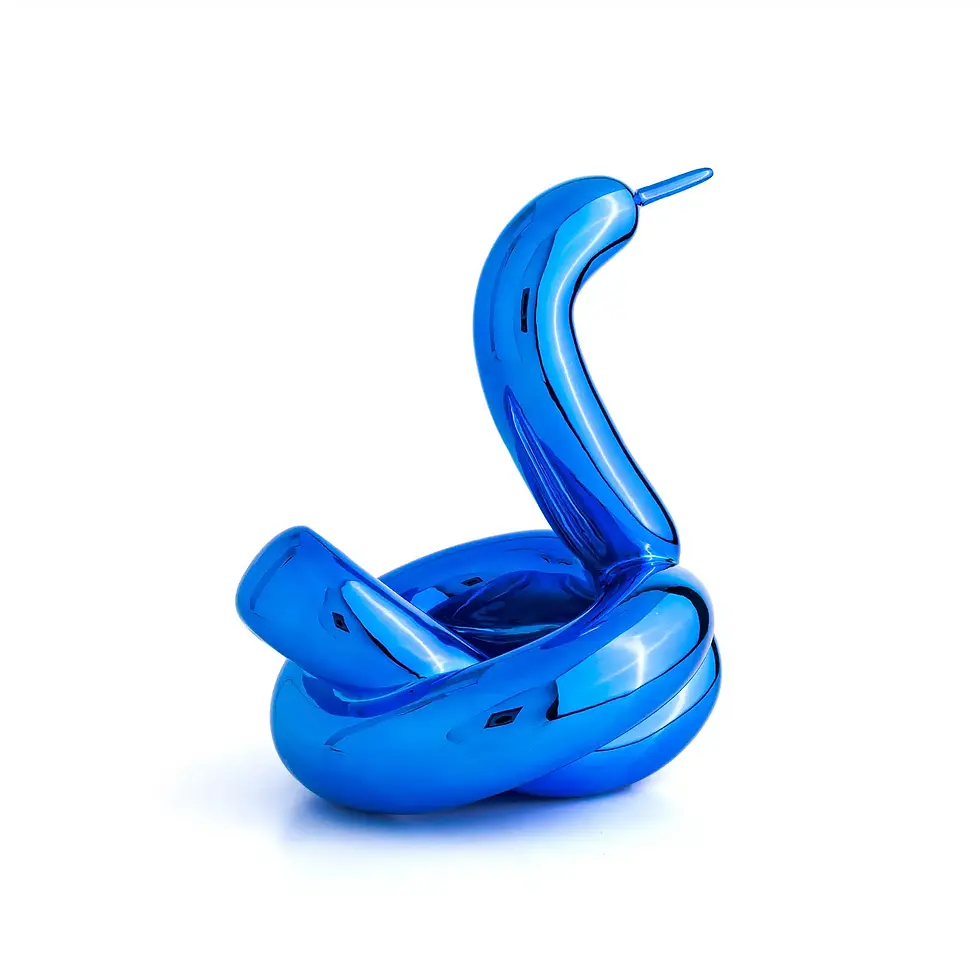 Thumbnail: Editions Studio Art Balloon Swan L Blue pop artwork after Jeff Koon from Miva Fine Art Gallery Sweden