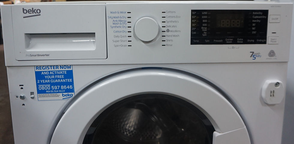 Thumbnail: Beko WDIC7523002 Integrated 7kg / 5kg Capacity Washer Dryer