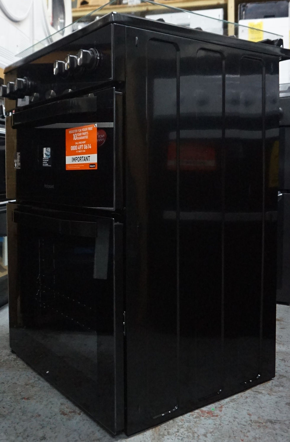 Thumbnail: HOTPOINT Multiflow HDD6GDC2B1 60cm Dual Fuel Cooker - Black