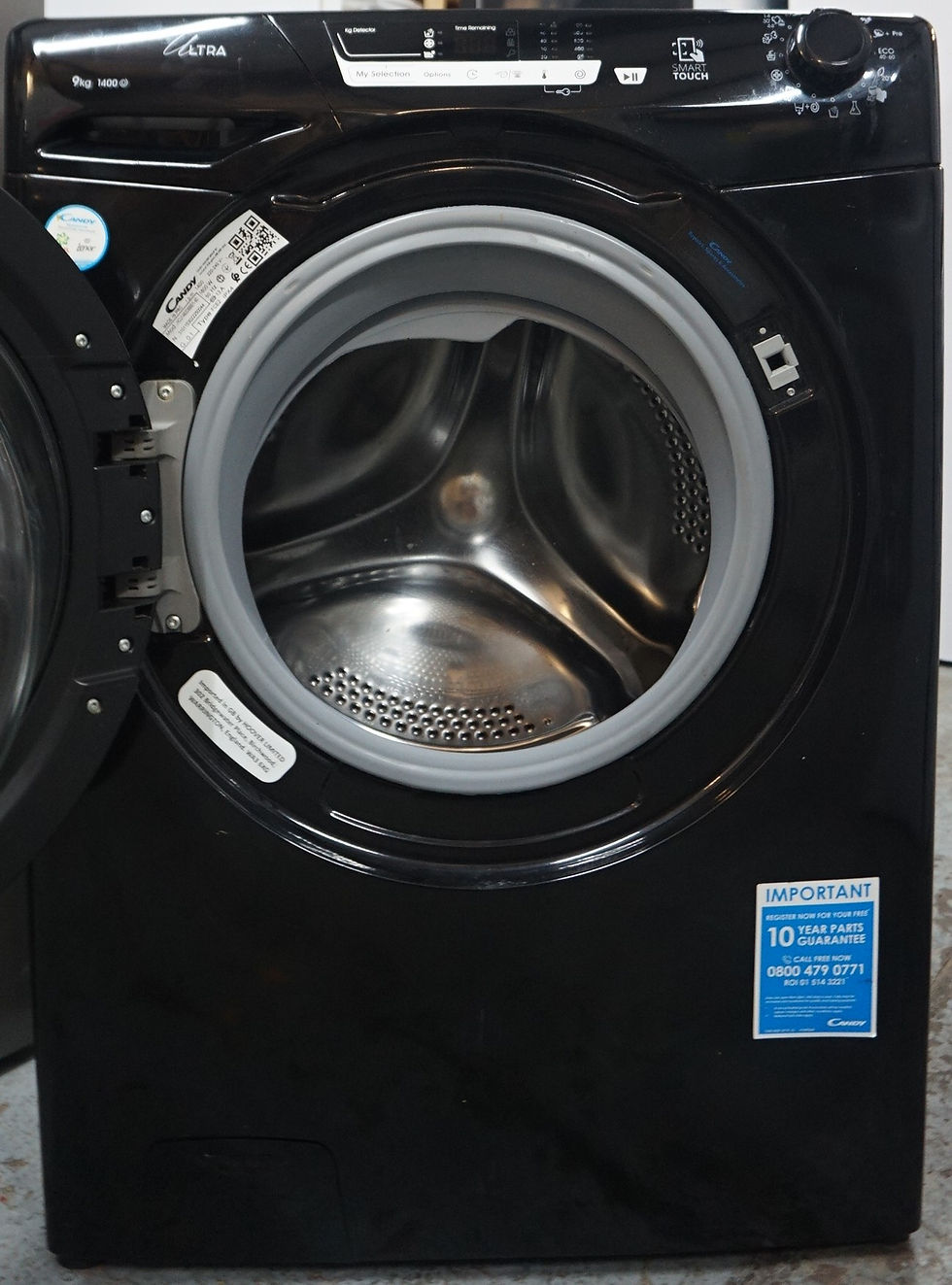 Thumbnail: Candy Ultra HCU1492DBBE 9kg 1400rpm Washing Machine - Black