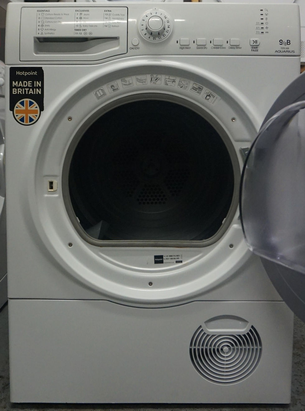 Thumbnail: HOTPOINT Aquarius TCFS93BGP 9kg B rated Condenser Tumble Dryer White