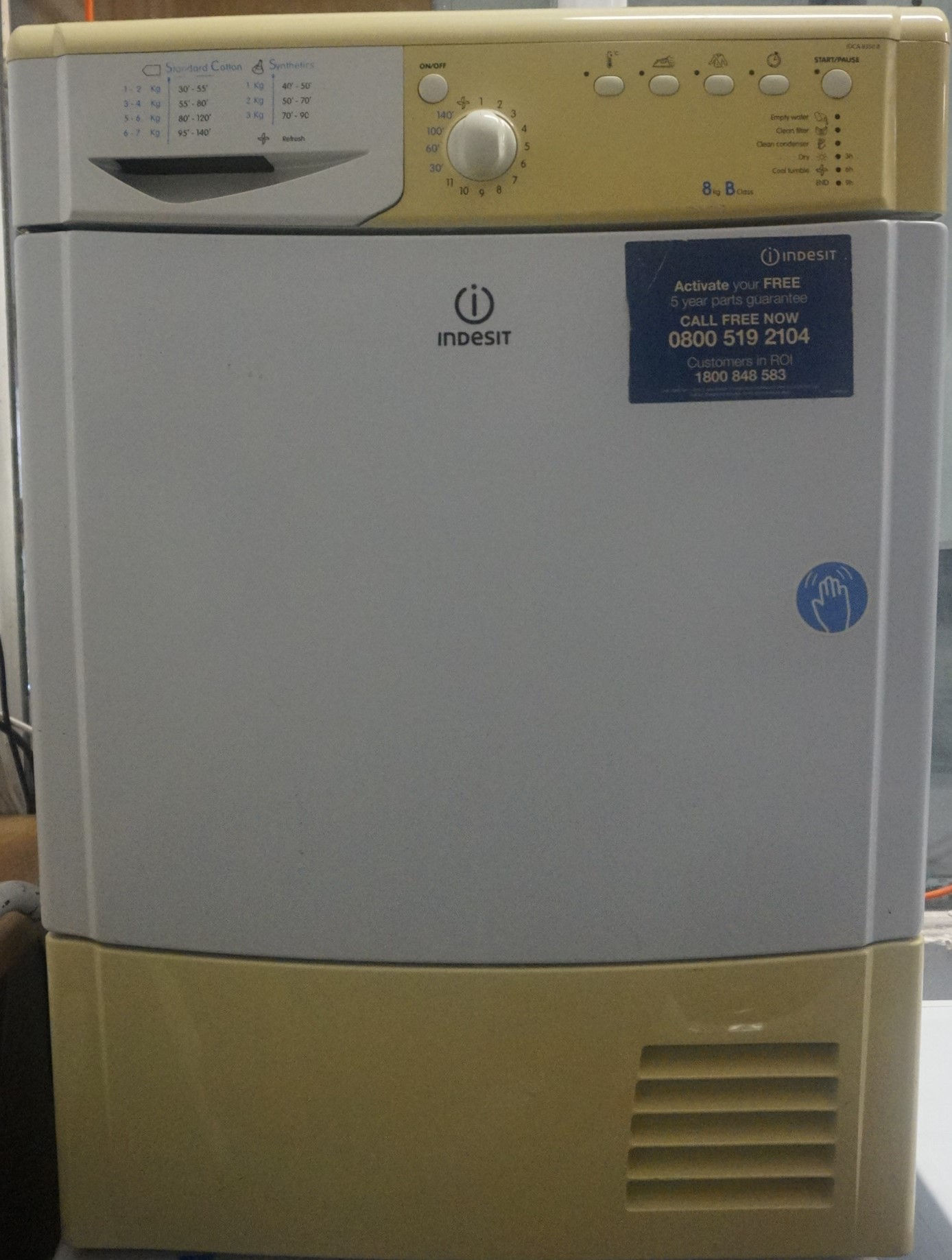 Indesit IDCA8350BH 8KG B energy rated Condenser Tumble Dryer