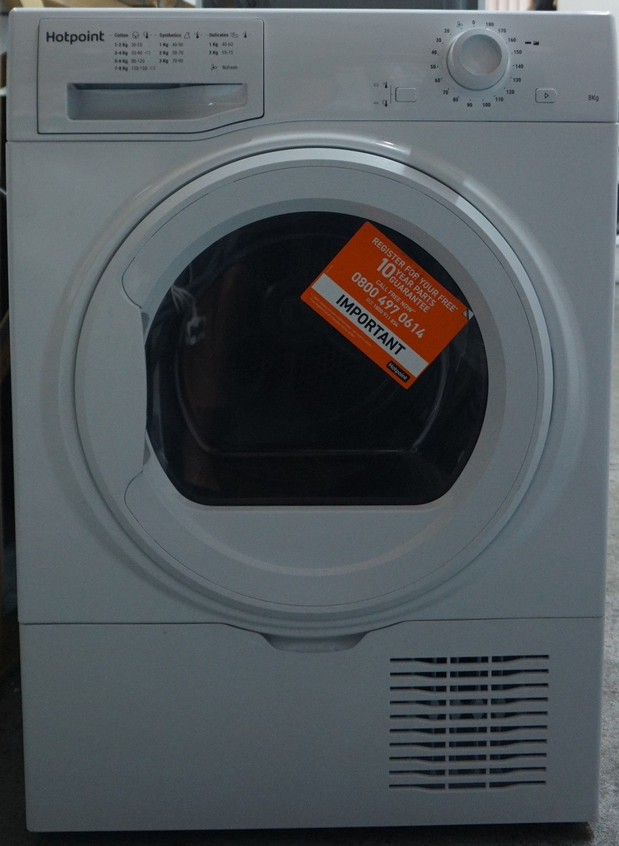 HOTPOINT H2D81WUK 8kg Condenser Tumble Dryer B-Rated White (1)