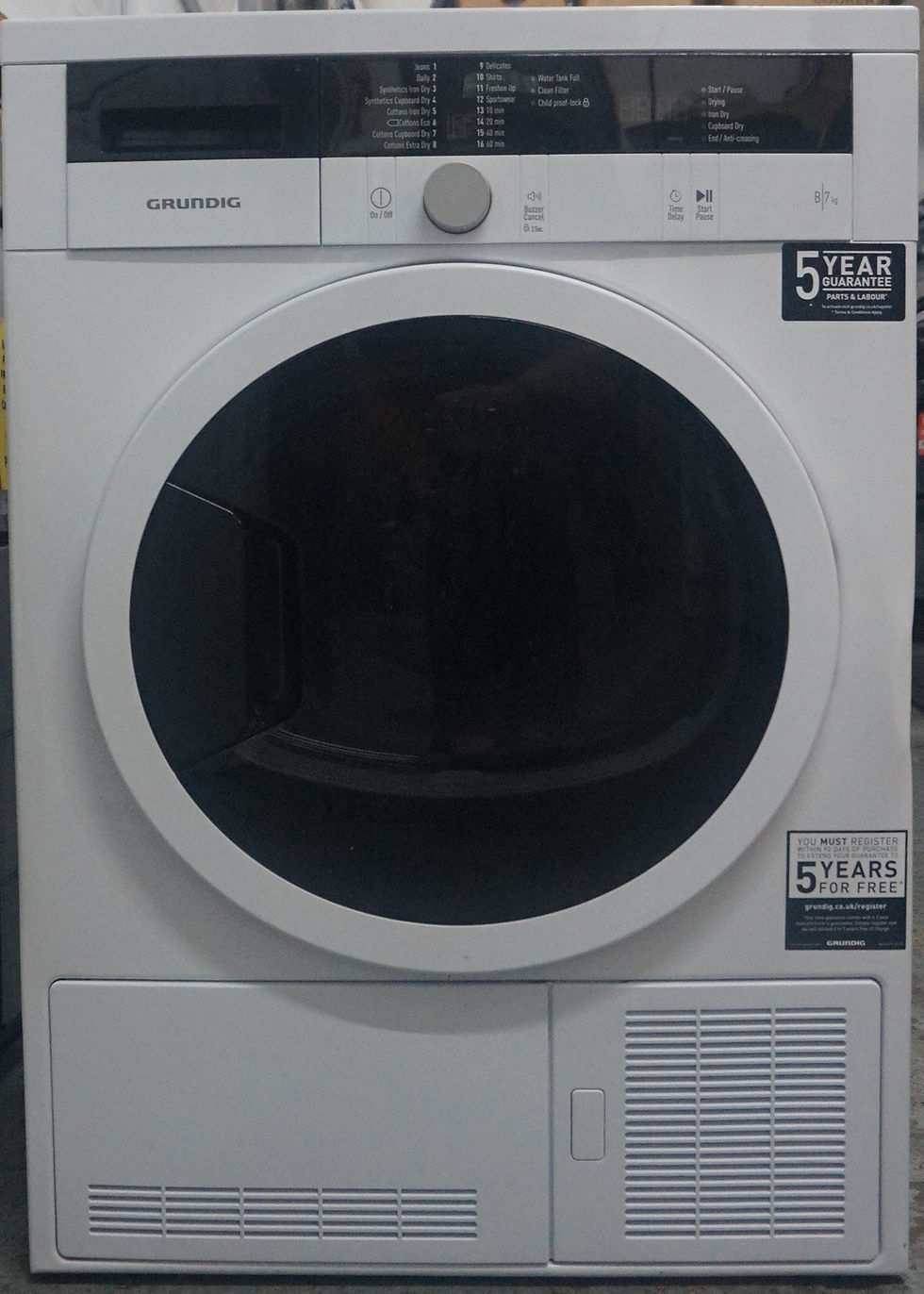 Thumbnail: GRUNDIG GTN27110GW 7kg Condenser Tumble Dryer - White