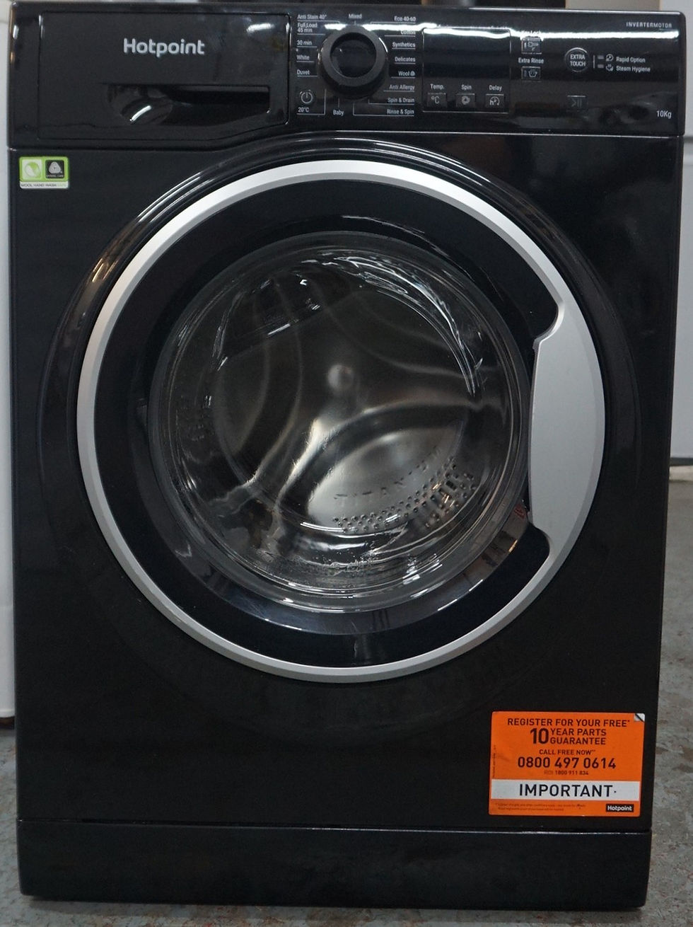 Thumbnail: Hotpoint NSWM1043CBSUKN Freestanding 10KG 1400 Spin Washing Machine - Black