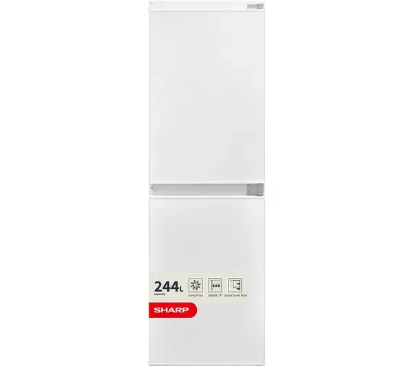 SHARP SJ-BE240M1XS Integrated 50/50 Fridge Freezer - Sliding Hinge