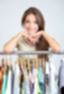Woman with hangers