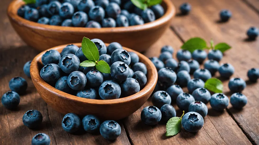Blueberries on a wooden table