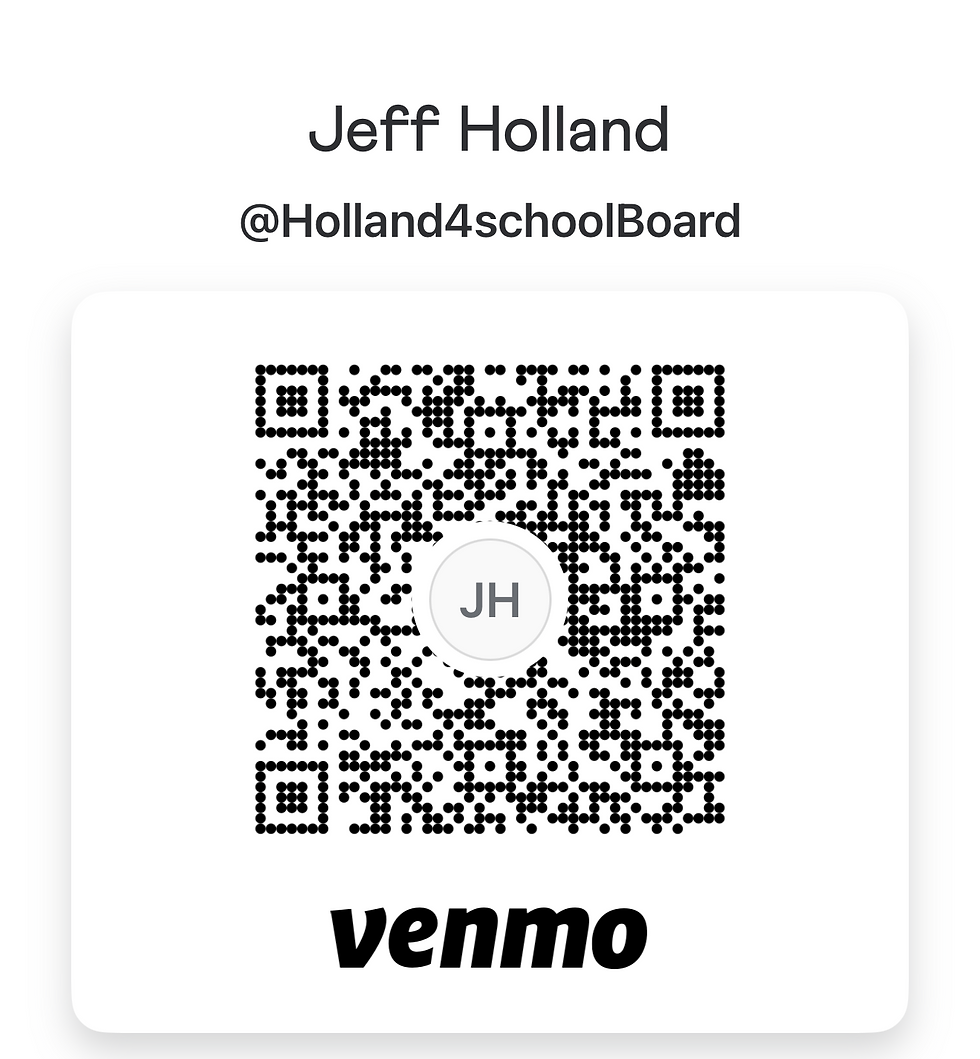 Venmo QR code for Jeff Holland donations
