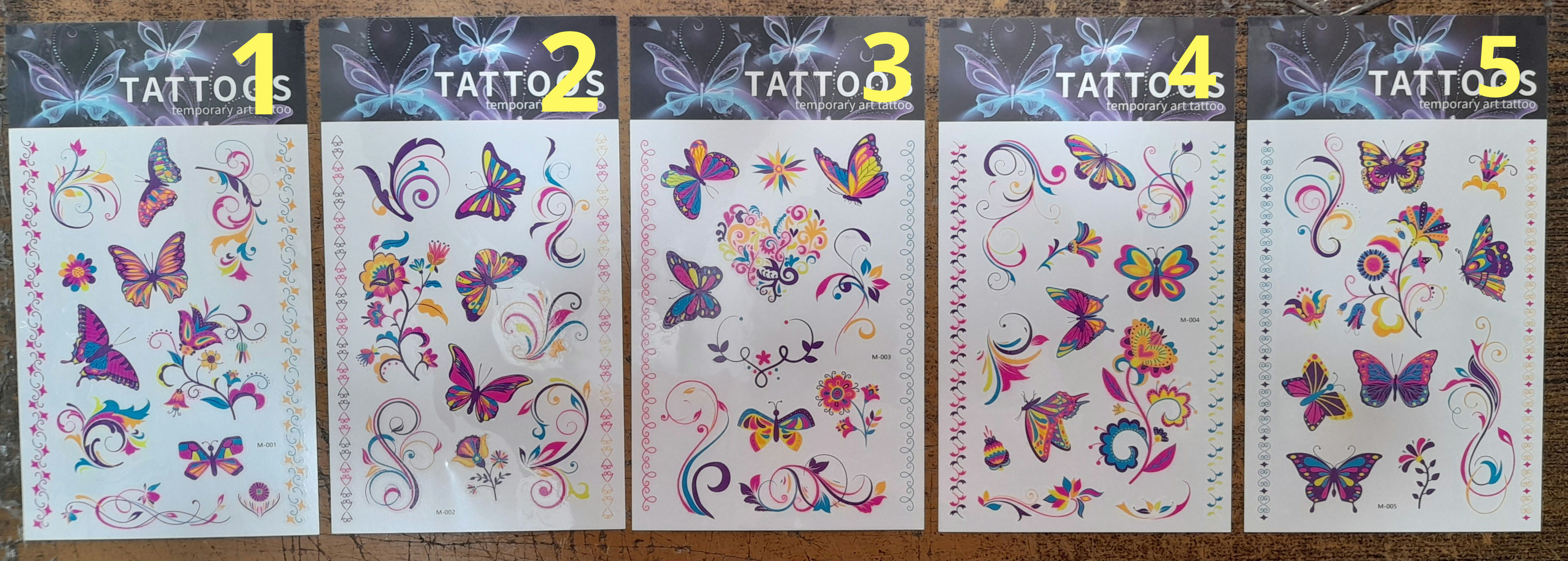 TATTO TEMPORAL MEDIANO FLUOR (PRECIO POR UNIDAD)