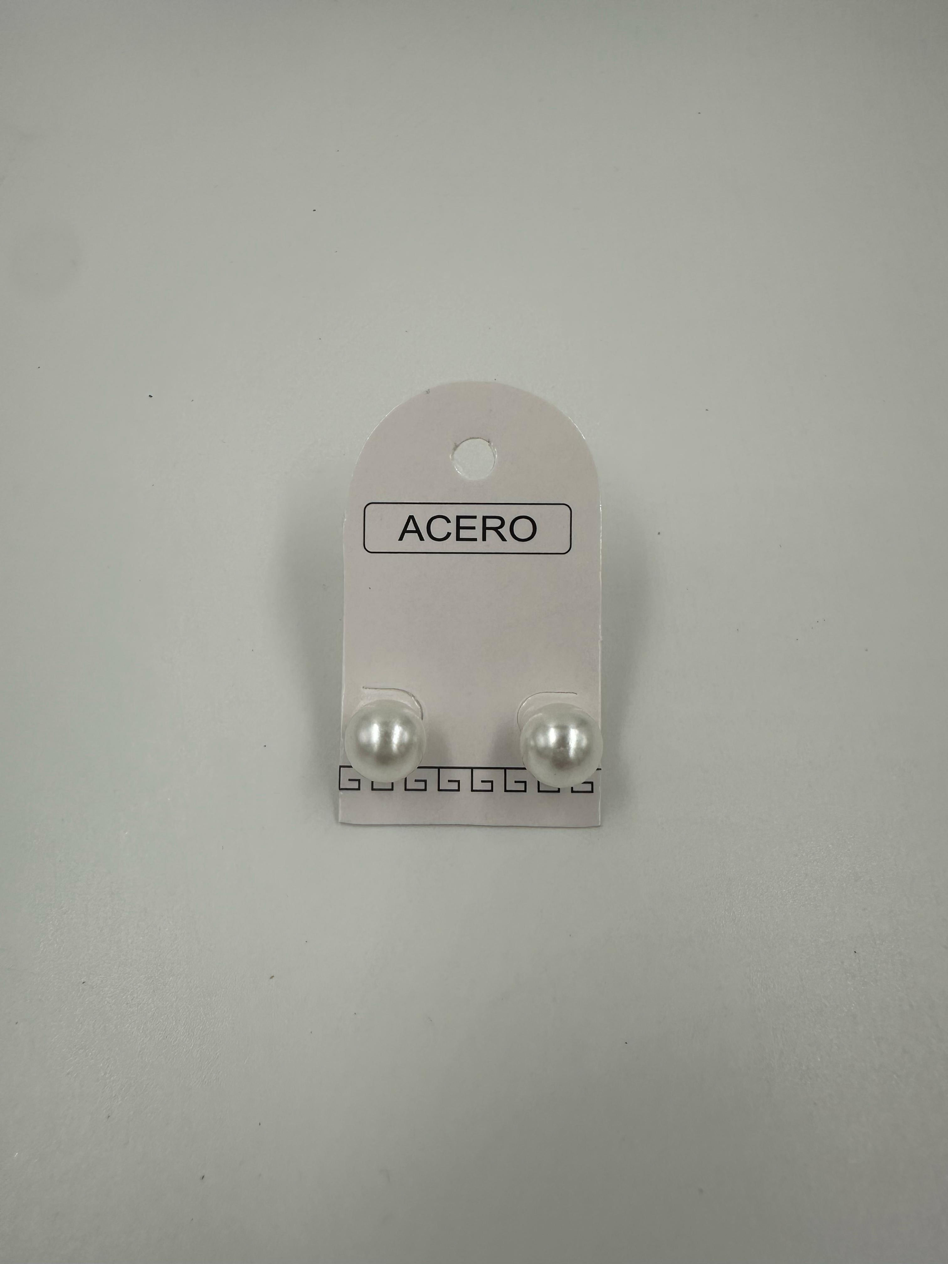 PAR DE AROS PERLA ACERO