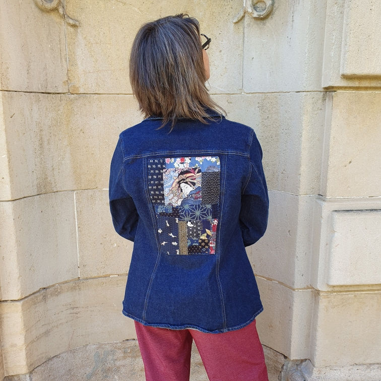 Veste jean customisée