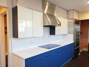 modern shiny white cabinets