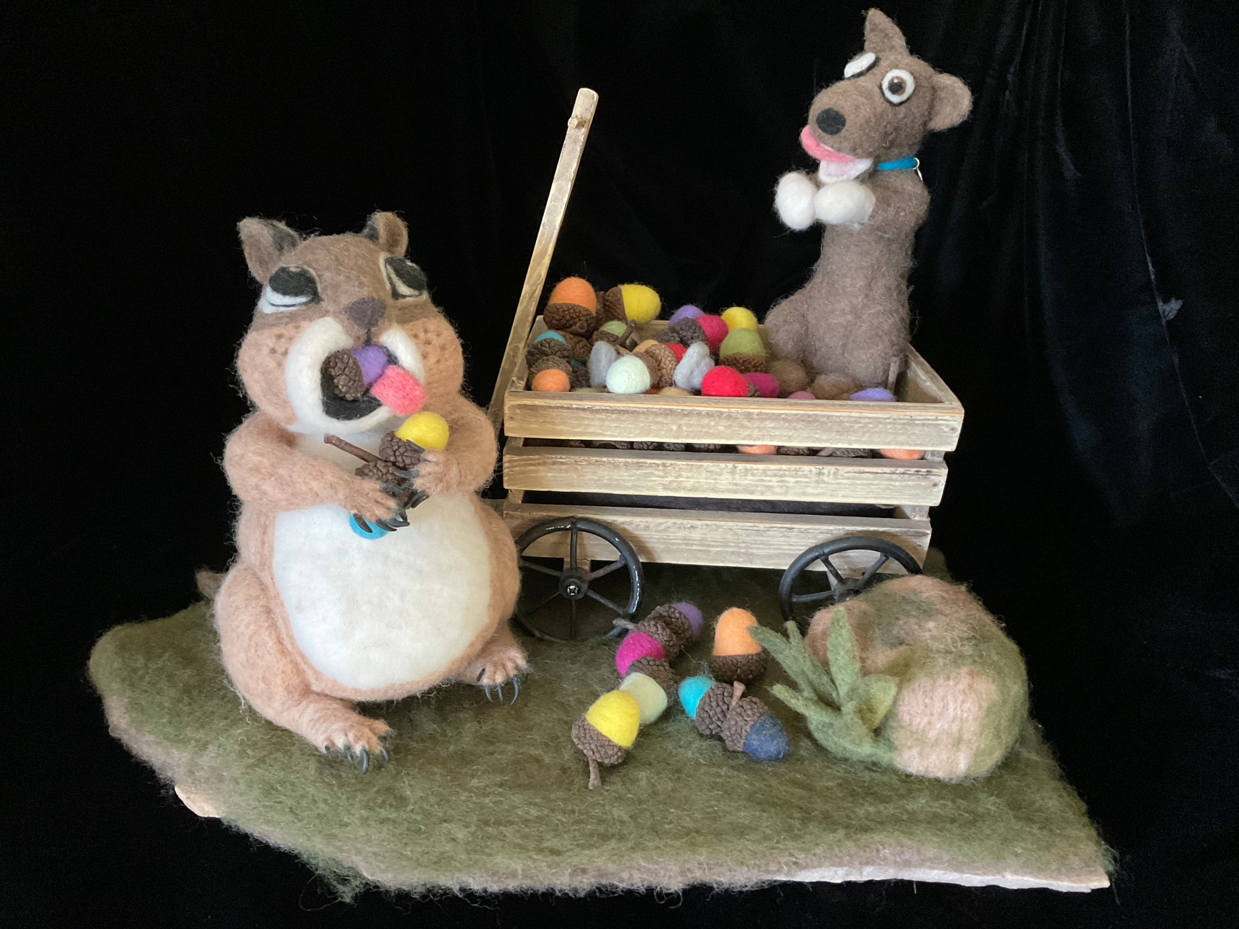 "Collecting Nuts" Sculpture