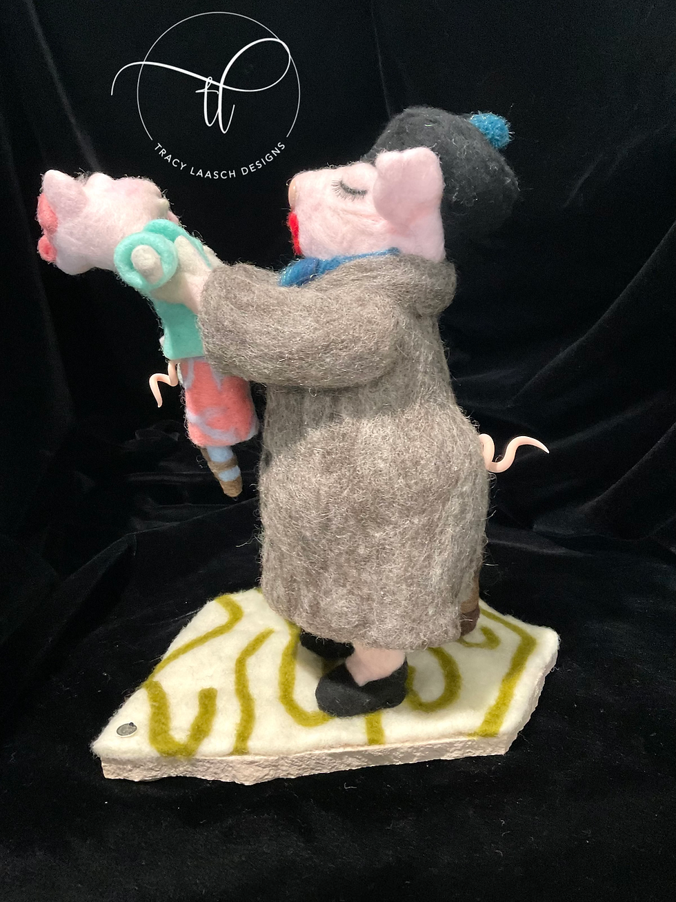 Thumbnail: "The Visiting Aunt" Fiber Art Sculpture