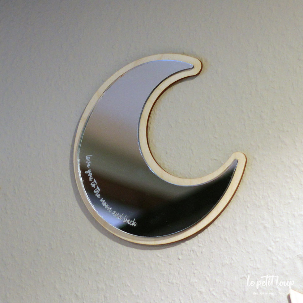 Miniaturbild: Wanddeko Mond "love you to the moon" und aus Holz und Acrylglas I Wanddekoration