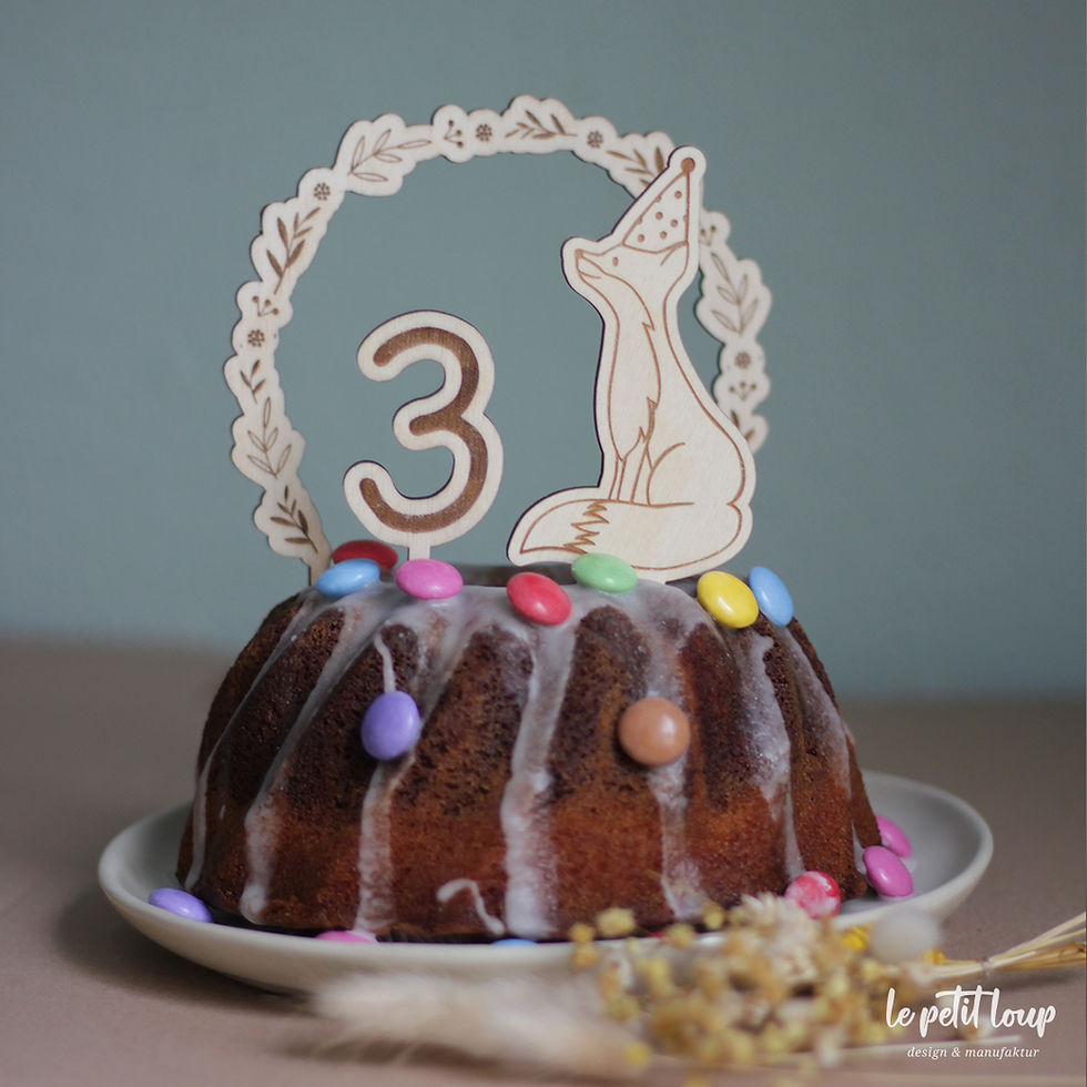 Miniaturbild: Kuchendeko "Fuchs mit Zahl" / Tortenfigur für Mädchen und Jungen