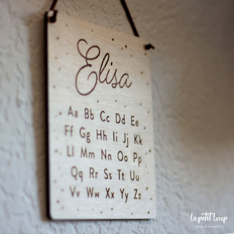 Miniaturbild: Holzschild "ABC" Gravur