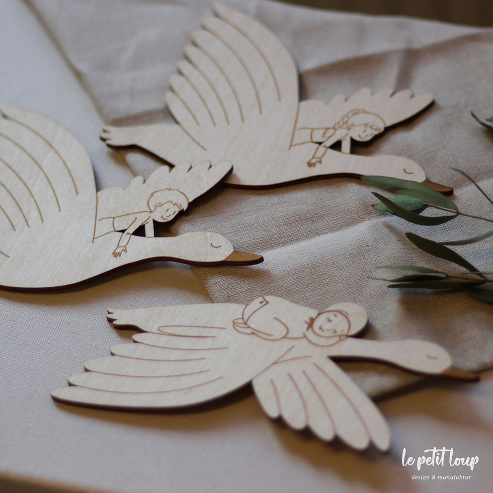 Wanddeko Gänse Junge/Mädchen/Baby fürs Kinderzimmer