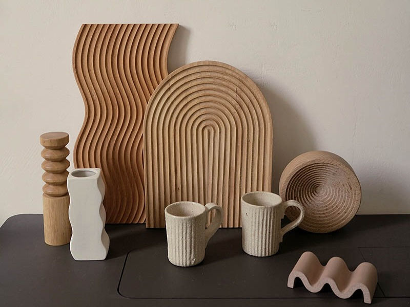 Tabla de quesos estriada de madera de haya M-Living