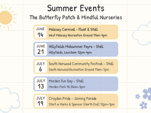 The Butterfly Patch & Mindful Nurseries Summer Events