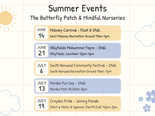 The Butterfly Patch & Mindful Nurseries Summer Events