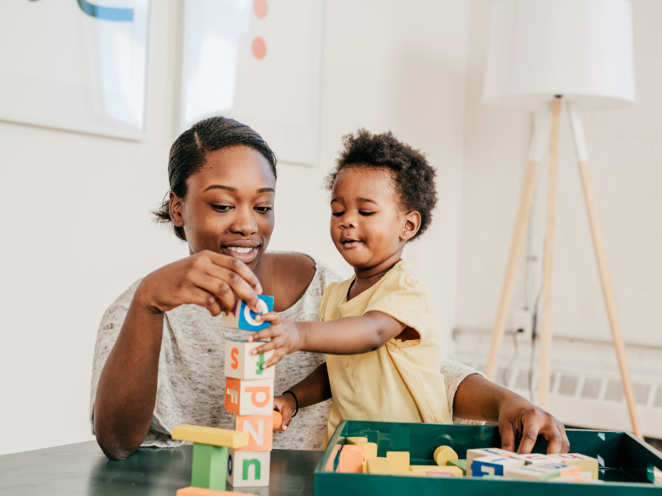 Toddler and carer