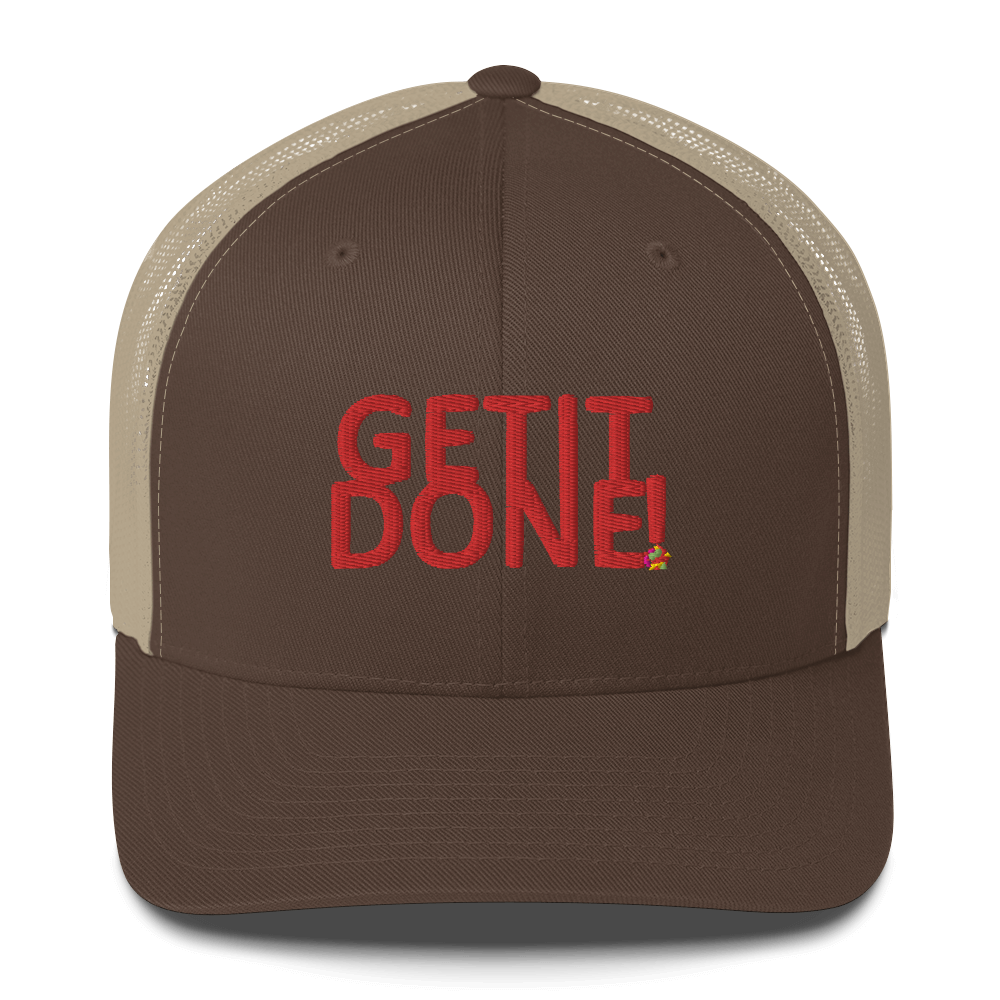 GET IT DONE TRUCKER HAT - BROWN