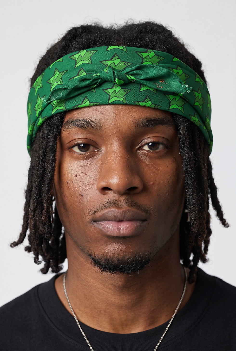 Thumbnail: GENUINE SHINE ALL OVER BANDANA - EARTH GREEN