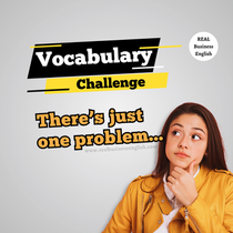 Business English vocabulary challenge thumbnail about explaining risks and concerns in meetings with the text There’s just one problem and a woman thinking