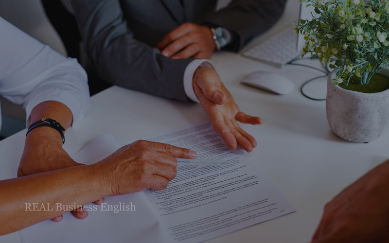 Business English speaking practice - scenarios: two professionals discussing the contract