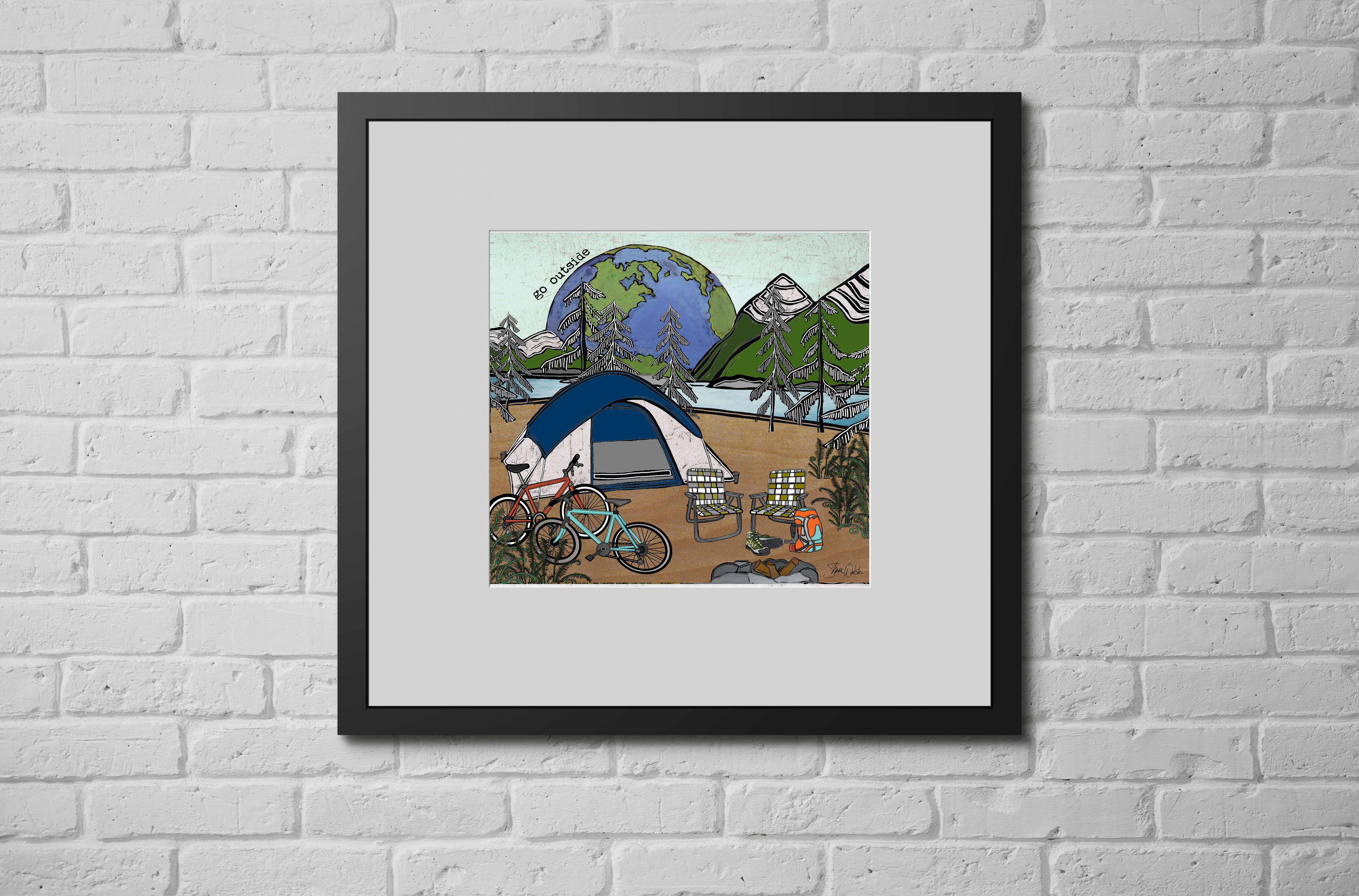 Go Outside Tent Camping Print