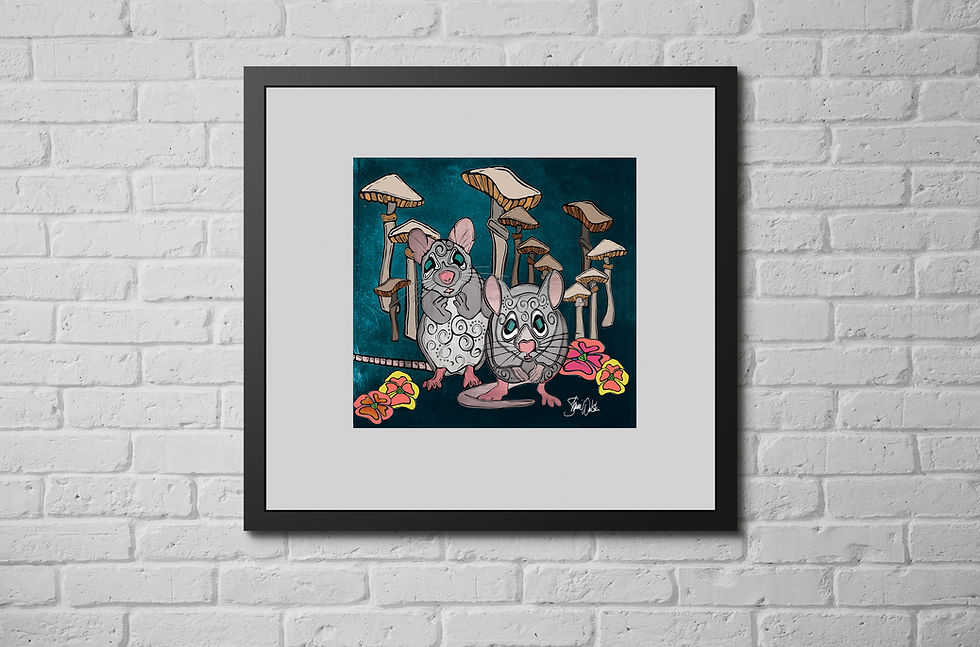 Thumbnail: Mice & Mushroom Print