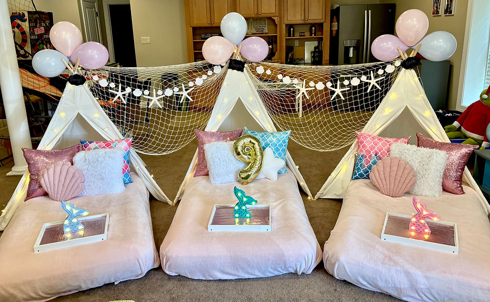 mermaid sleepover tent party