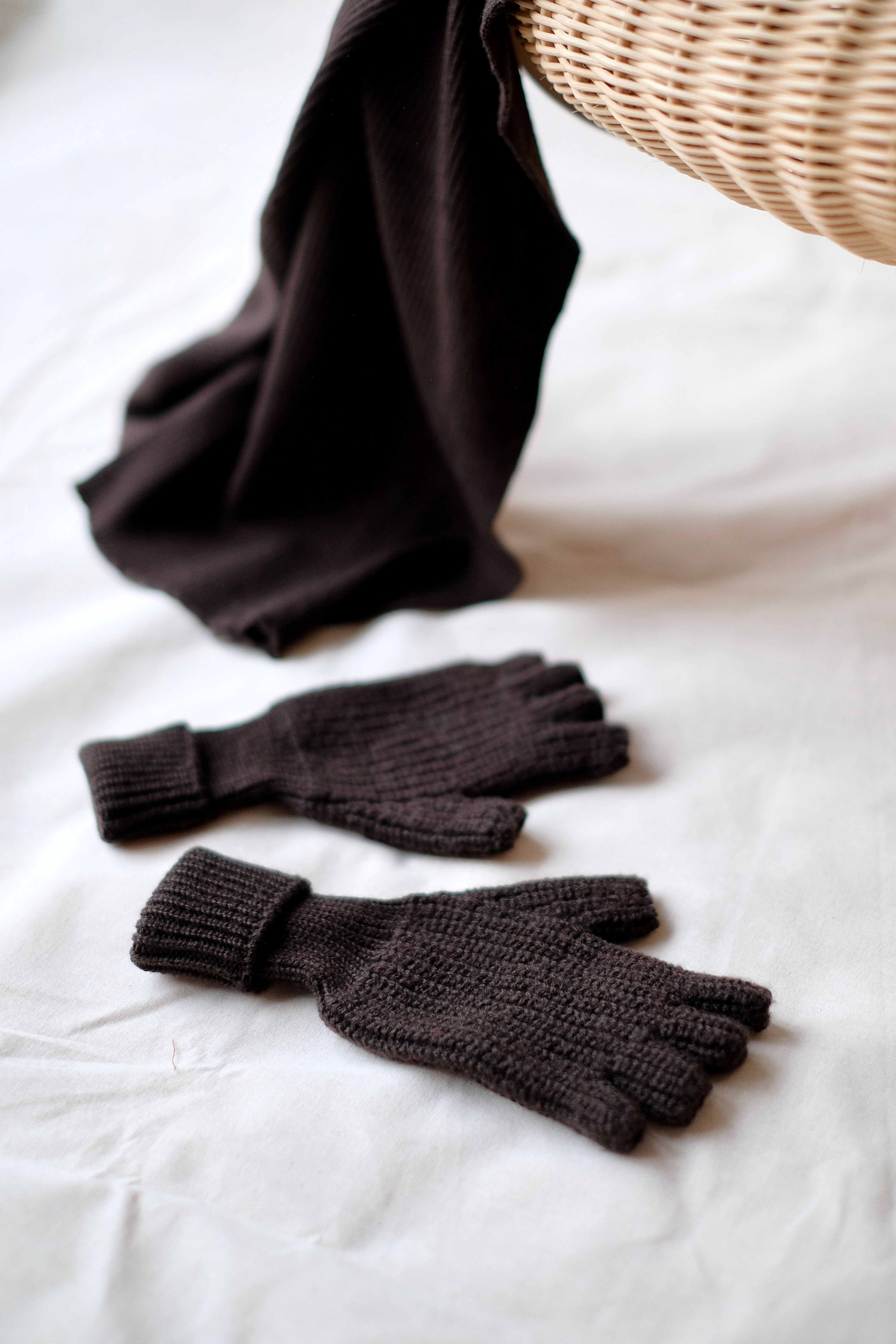 Finger Gloves - Dark Brown