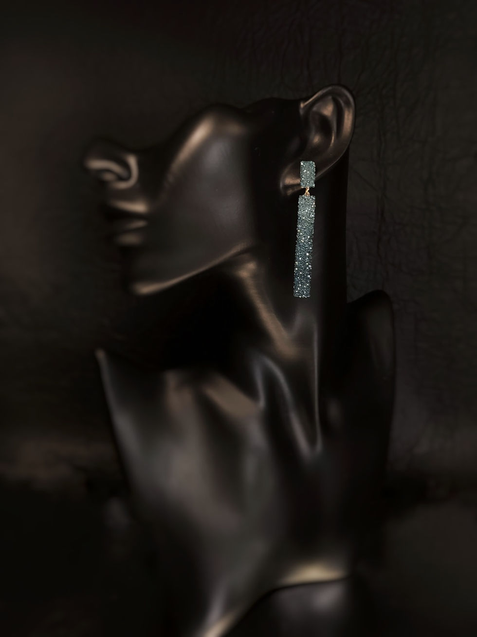 Miniatura: Pendiente cinta mediano / Medium earring suede