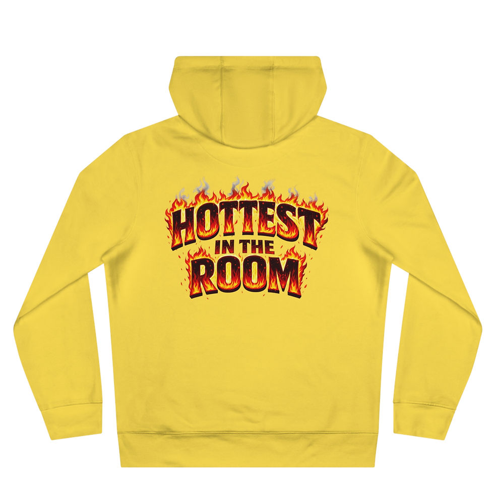 Thumbnail: Hoodie — "Hottest in the Room" Flame Graphic King Hooded Sweatshirt
