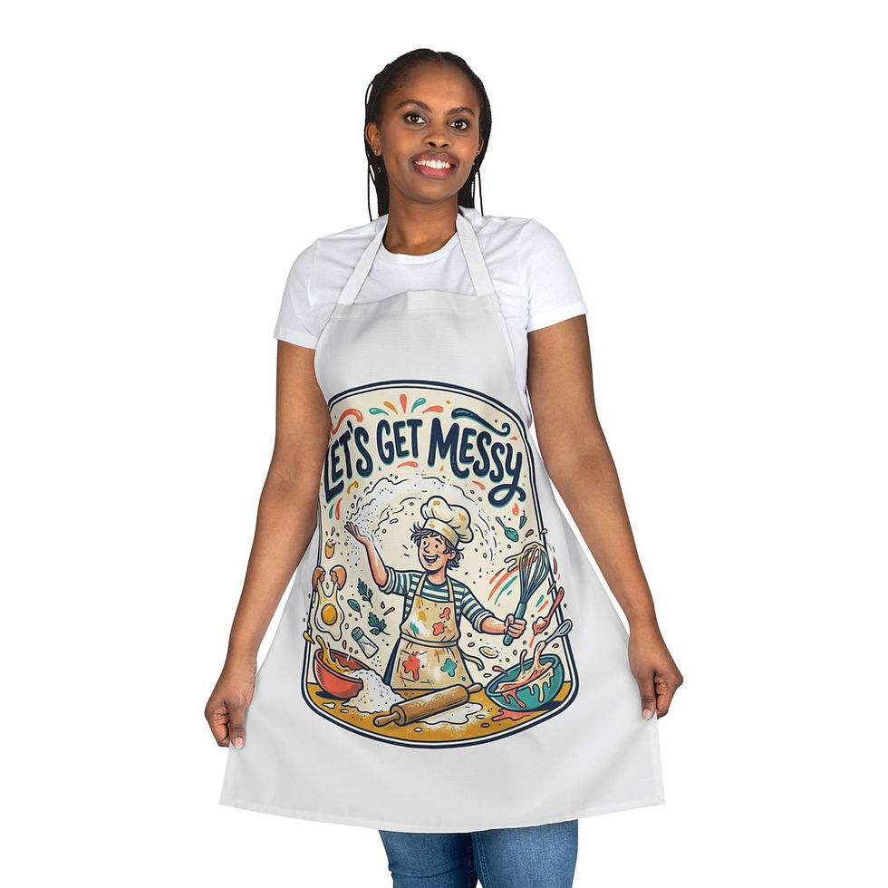 Thumbnail: Let's Get Messy Cooking Apron — Fun Kitchen Apron for Bakers & Home Cooks