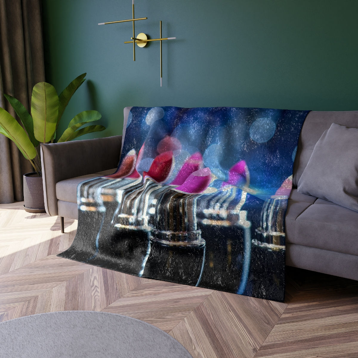 Lipstick Crushed Velvet Blanket