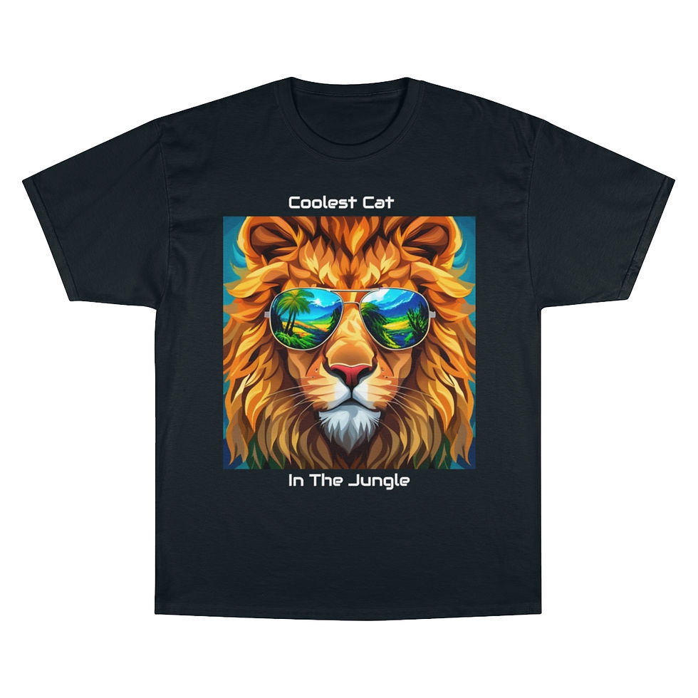 Miniatura: Coolest Cat In The Jungle Champion T-Shirt