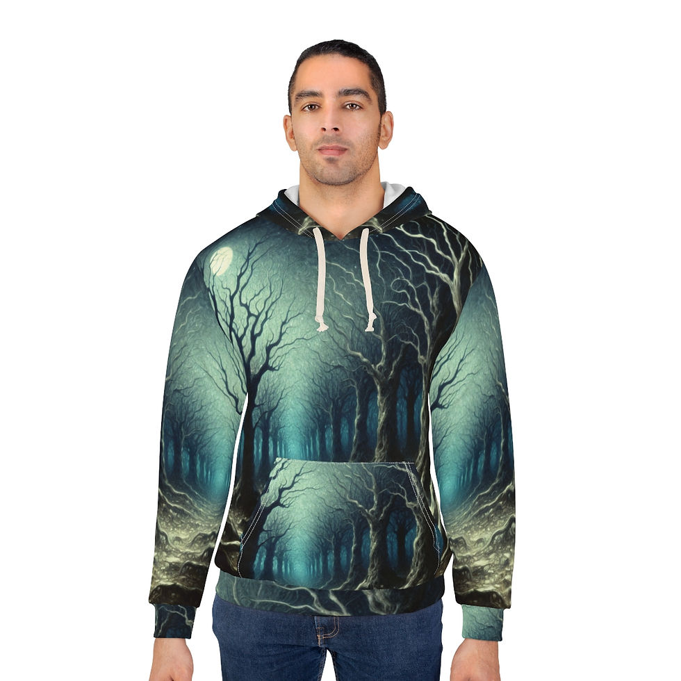 サムネイル： Haunted Forest Halloween Unisex Pullover Hoodie (AOP)