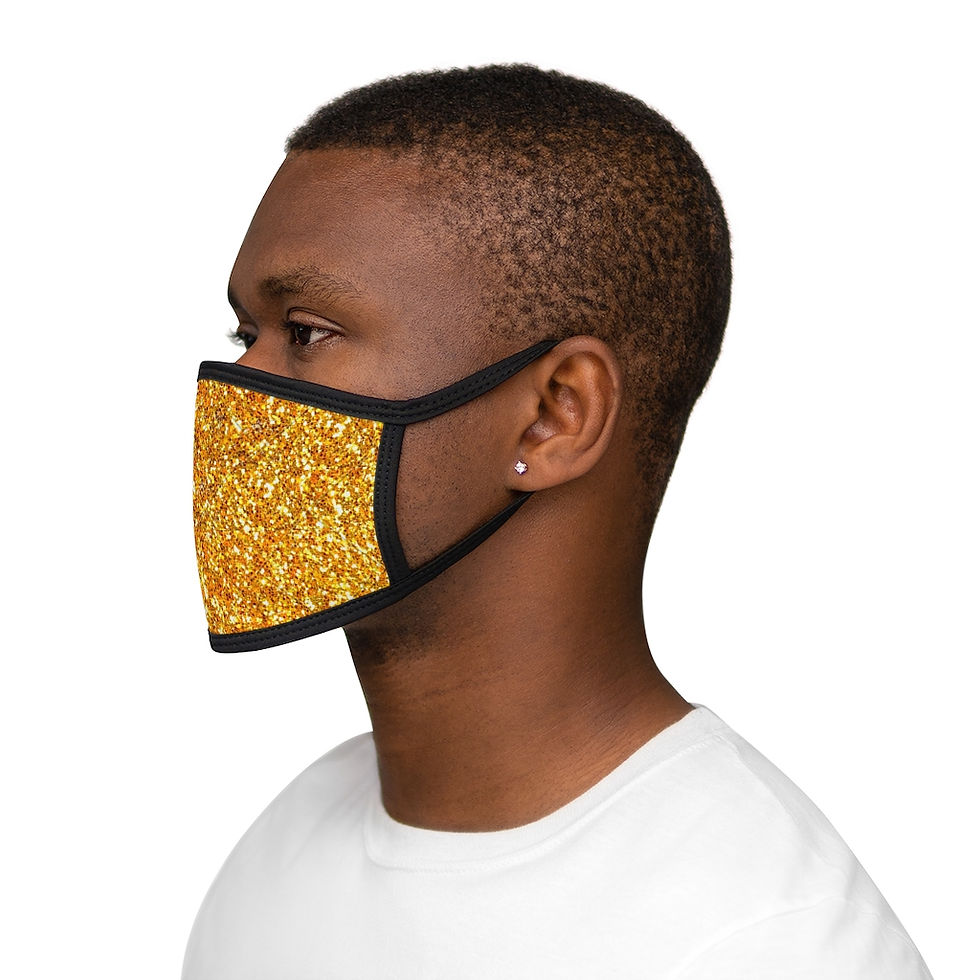Thumbnail: Gold Mixed-Fabric Face Mask