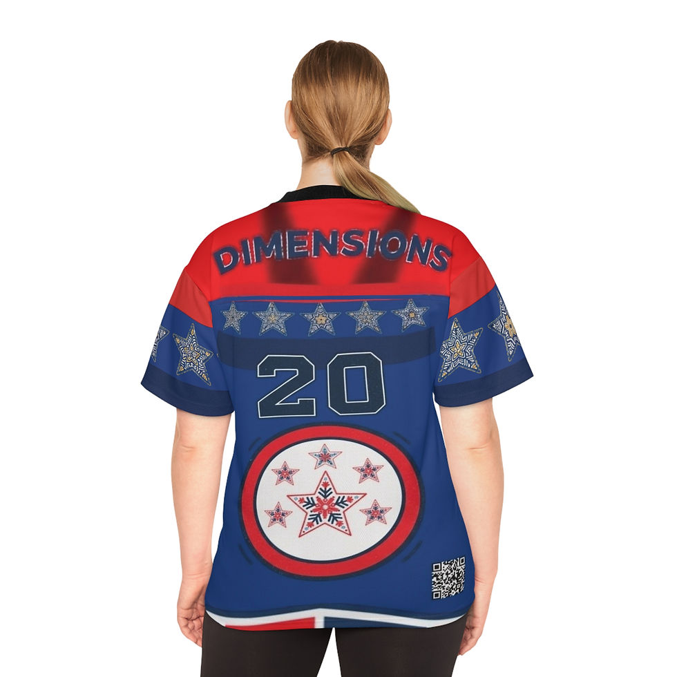 Thumbnail: Star Emblem Football Jersey — Red & Blue All-Over Print