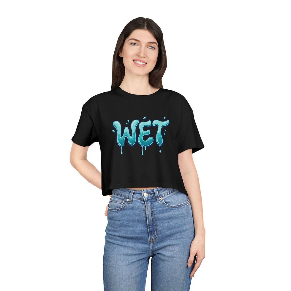 Thumbnail: Wet Drip Crop Tee — Graphic Women's Summer Top