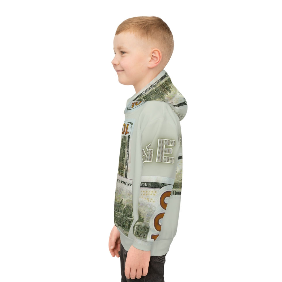 縮圖：$100 HUSTLE Children's Hoodie (AOP)