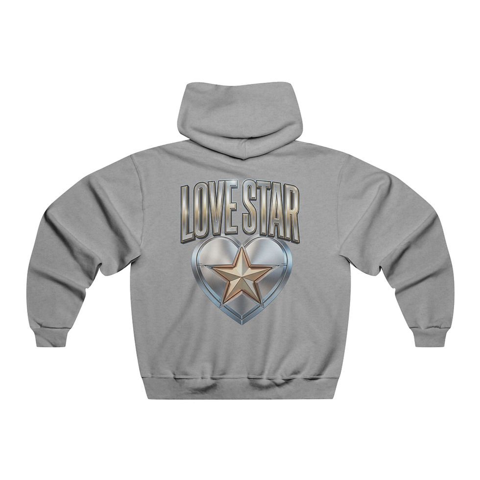 Thumbnail: Love Star Hoodie – Platinum & Gold/Heart & Star Pullover
