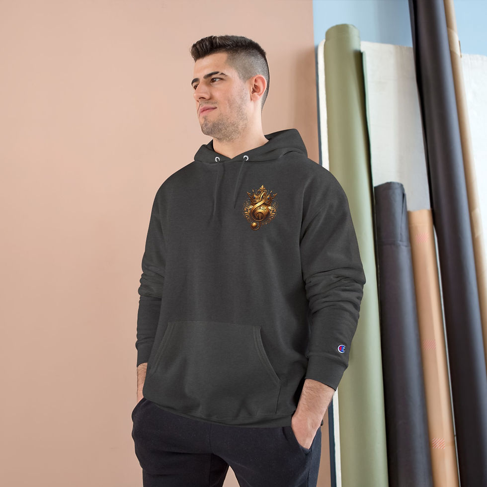 섬네일: Music Crown Hoodie — Golden Treble Clef Graphic Hoodie